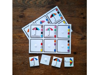 triedenie dáždniky podľa farebnej kombinácie