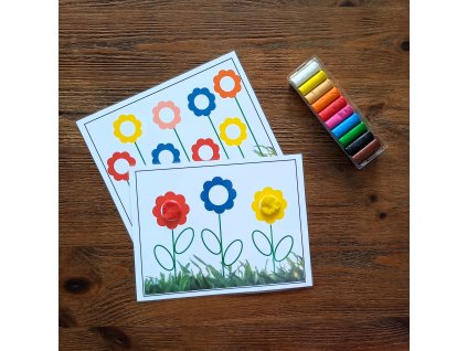 KVETY - UKLADANIE PLASTELÍNY PODĽA FARBY