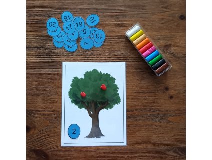 STROM NA PRIKLADANIE PLASTELÍNY PODĽA POČTU