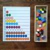 počítanie žetóniky vo farbách montessori s podkladom