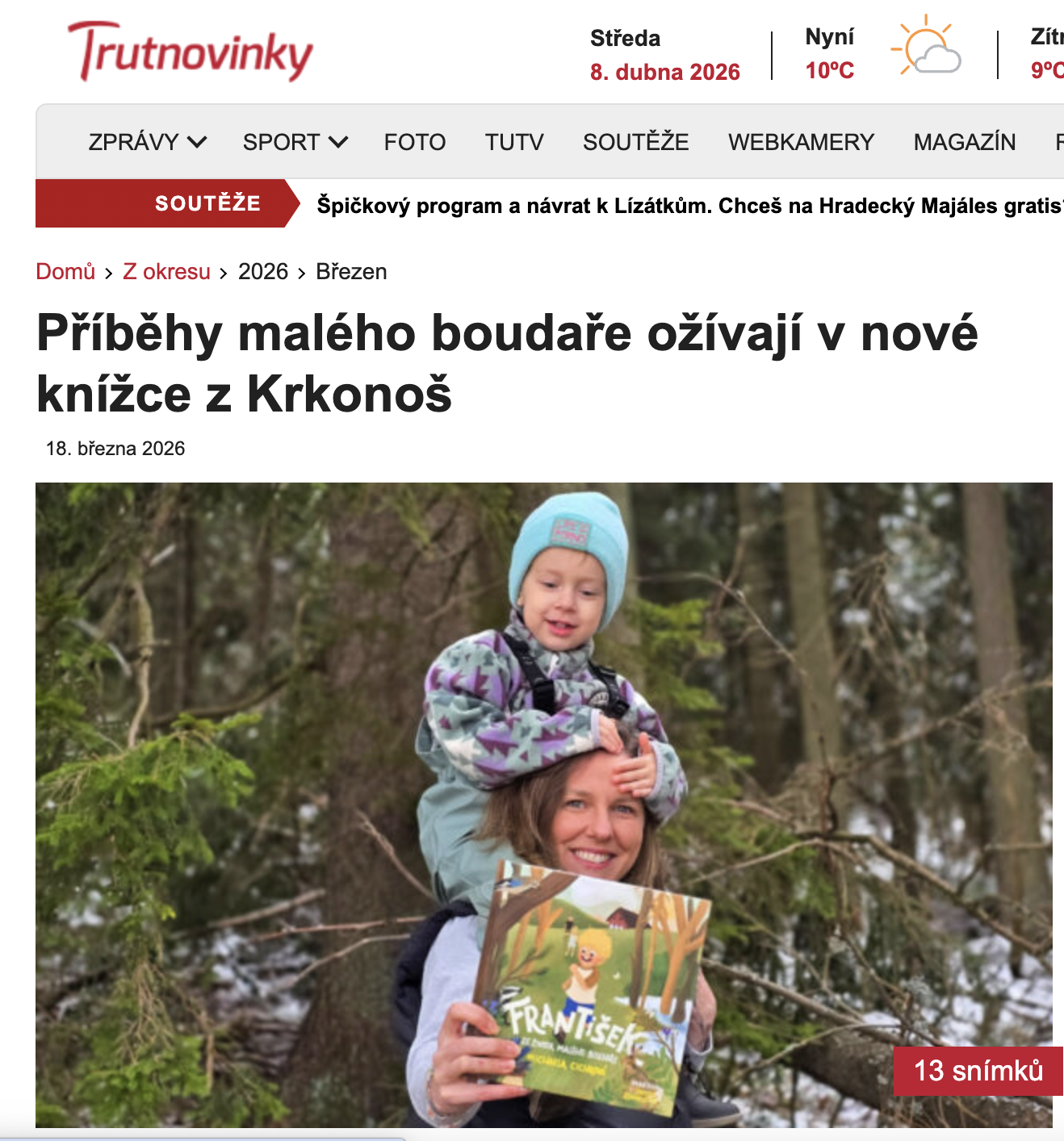 Příběhy malého boudaře ožívají v nové knížce z Krkonoš