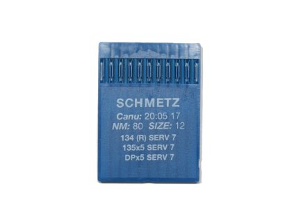Jehla Schmetz 134R Serv7 / DPX5 Serv7 síla 80 ostrá špička, balení 10ks
