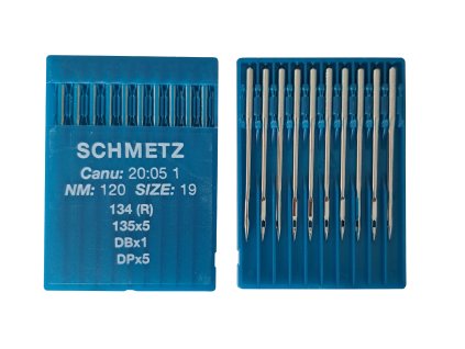 Jehla Schmetz 134R / DPX5 síla 120 ostrá špička, balení 10ks