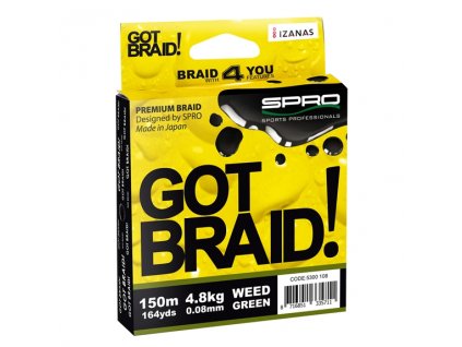 Šňůra SPRO GOT BRAID! Green 0.13mm 300m