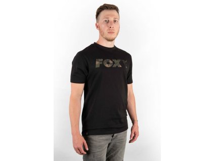 fox triko black camo chest print t shirt