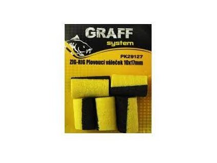 ZIG-RIG Plovoucí váleček GRAFF 10x17 mm / Žluto-Černé