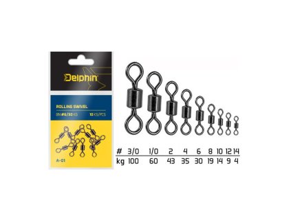 Obratlík DELPHIN Rolling Swivel A-01 / 10ks