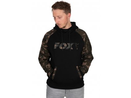 fox mikina black camo raglan hoodie