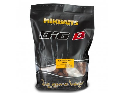 Mikbaits boilie 1kg - BigB Broskev Black pepper 20mm