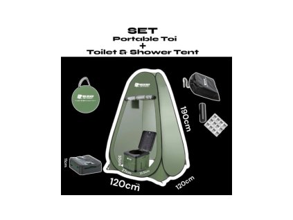set portable toi toilet shower tent