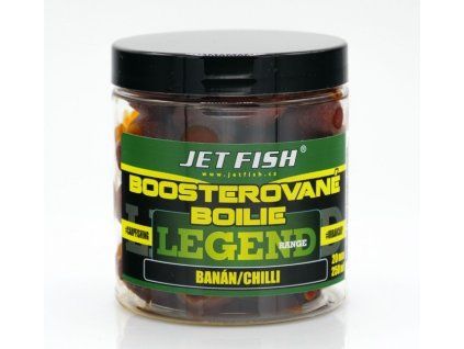 Jet Fish Legend Range - Boosterované boilie 250ml - 24mm : BANÁN / CHILLI