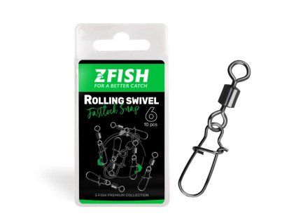 zfish obratlik s karabinou rolling swivel fastlock snap
