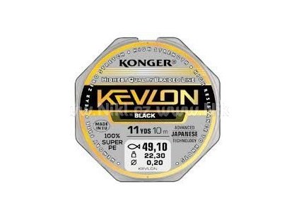 6887 pletenka kevlon x4 black 0 12mm 10m konger