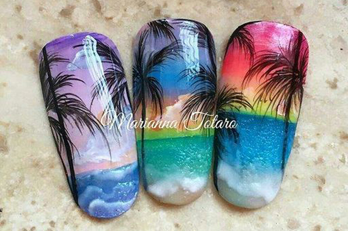 Letní gelové nehty 2019