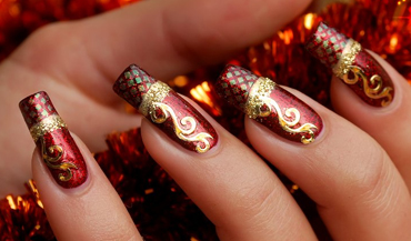 Vánoční zdobení nehtů