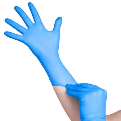 jednorazove nitrilove rukavice modre velikost s