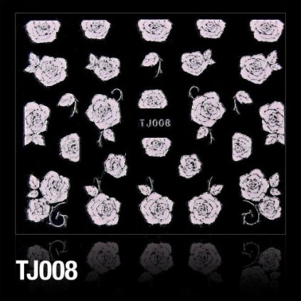 samolepky kyticky ruzove TJ008