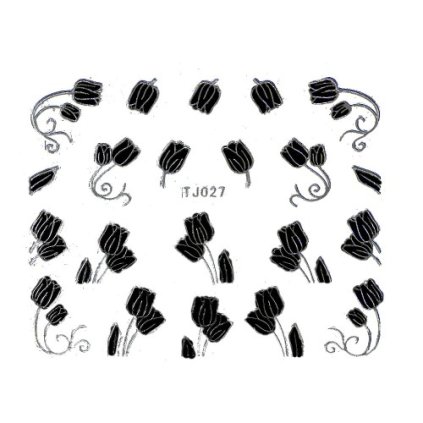 samolepky kyticky cerne TJ027