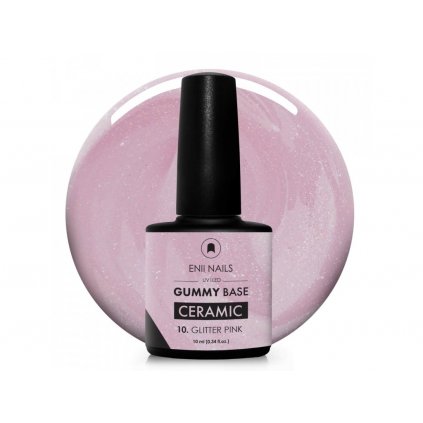 gummy base ceramic 10 glitter pink 10 ml enii