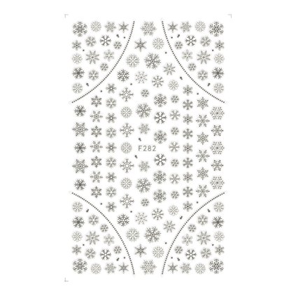 samolepky vlocky stribrne f282