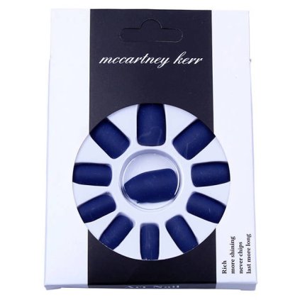 nalepovaci umele nehty 05 modre matne 12 ks