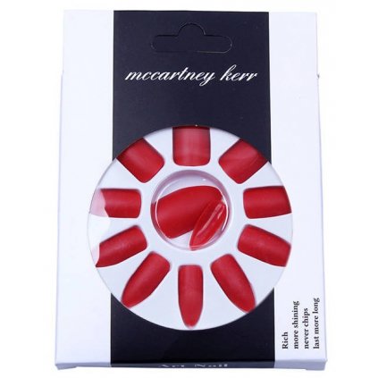 nalepovaci umele nehty 07 cervene matne 12 ks