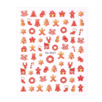 samolepky na nehty 3d vanocni pernicek 5d 0037 1