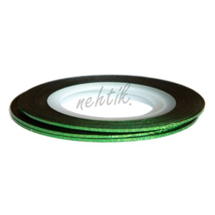 Zdobení - Nail Art pásek zelený hologram