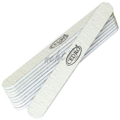 Sada - Pilník na nehty šedý zebra rovný 100/100 Cedro - 10ks
