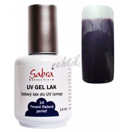 GABRA UV gel lak č. 14 - tmavě fialová perleť