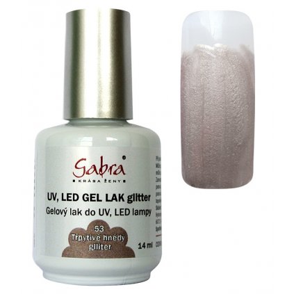 GABRA UV gel lak č. 53 - třpytivě hnědý glliter