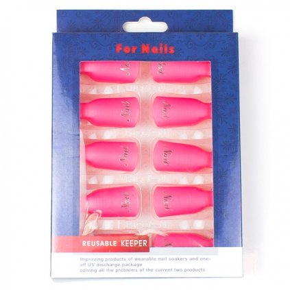 Klipy pro odstranění gel laku z nehtů 10 ks růžové