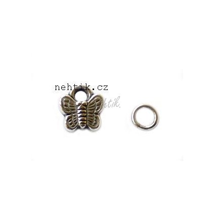 Piercing/přívěšek do nehtu stříbrný motýlek 1ks výprodej