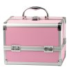 kosmeticky kufr se zrcatkem ruzovy 2