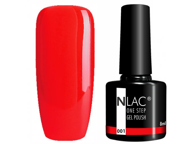 gel lak na nehty NLAC One step 001 - červená
