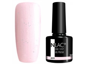 gel lak na nehty NLAC One step 035 - třpytivá růžová