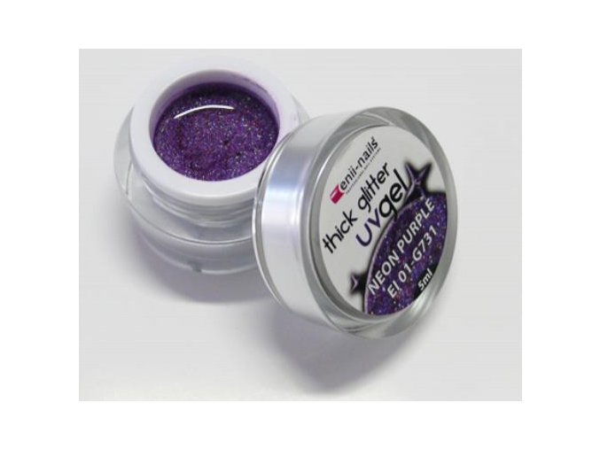 Glitrový gel - neon purple 5ml