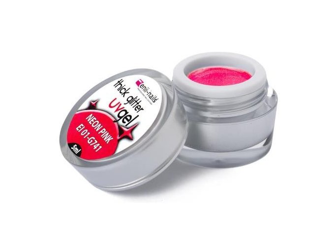 Glitrový gel - neon pink 5ml