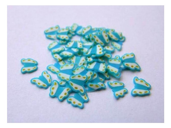 FIMO zdobení nehtů, modrý motýl