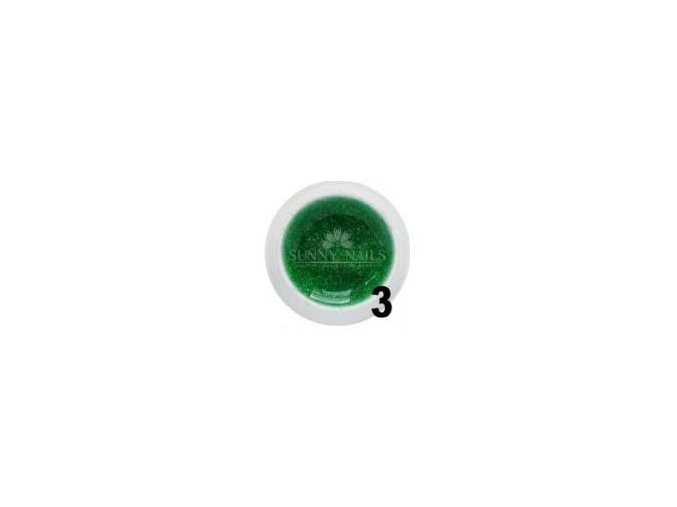 UV gel Sunny nails 5ml, zelený glitter