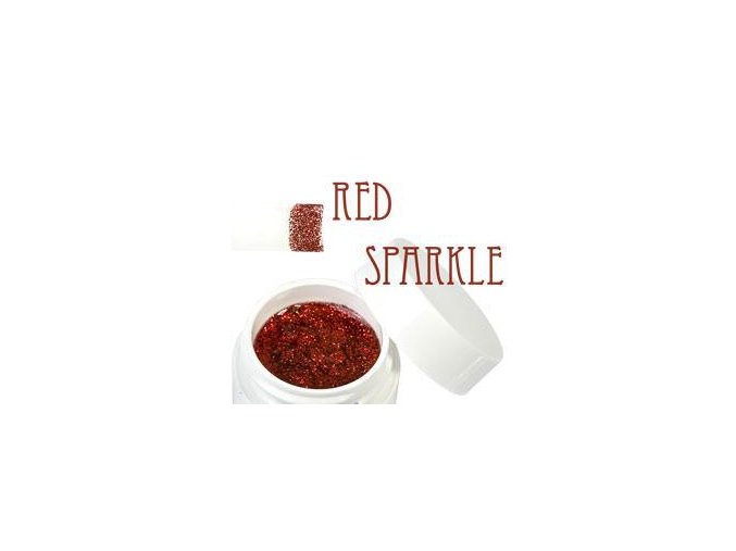 Glitter barevný UV gel 5 ml červený