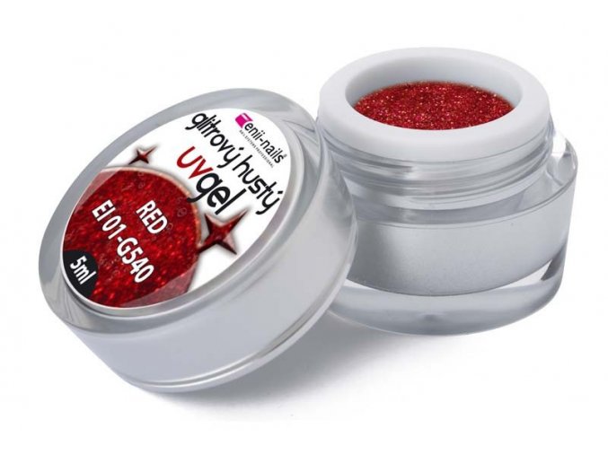 Glitrový UV gel red 5ml