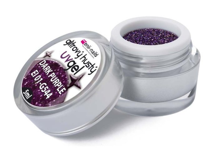 Glitrový UV gel dark purple 5ml