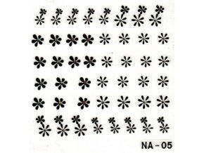 Jemné černé květy s barevným kamínkem