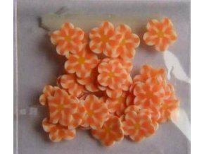 FIMO, oranžová kytička 1kus