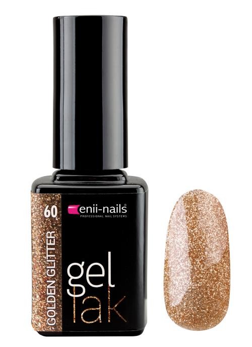 ENII NAILS Glitter gel lak 11ml - golden glitter