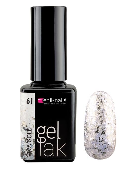 ENII NAILS Glitter gel lak 11ml - viva gold