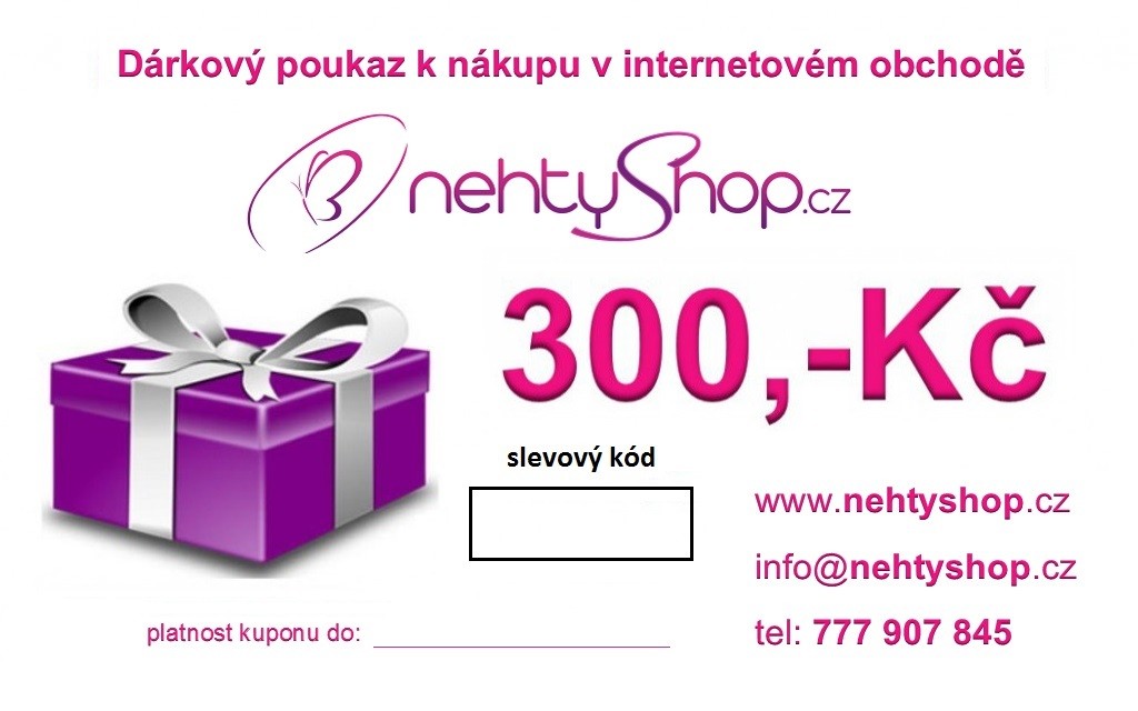 NEHTYSHOP Dárkový poukaz 300 Kč