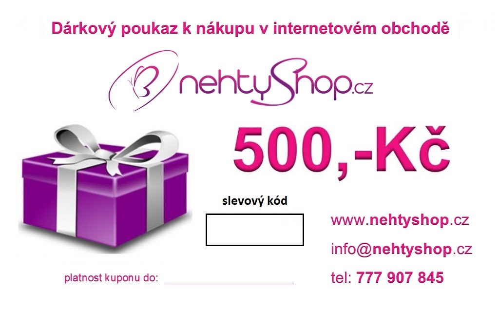 NEHTYSHOP Dárkový poukaz 500 Kč