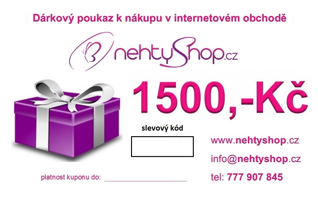 NEHTYSHOP Dárkový poukaz 1500 Kč